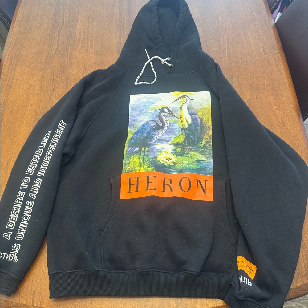 Heron Preston Black Sweatshirt with Orange Label